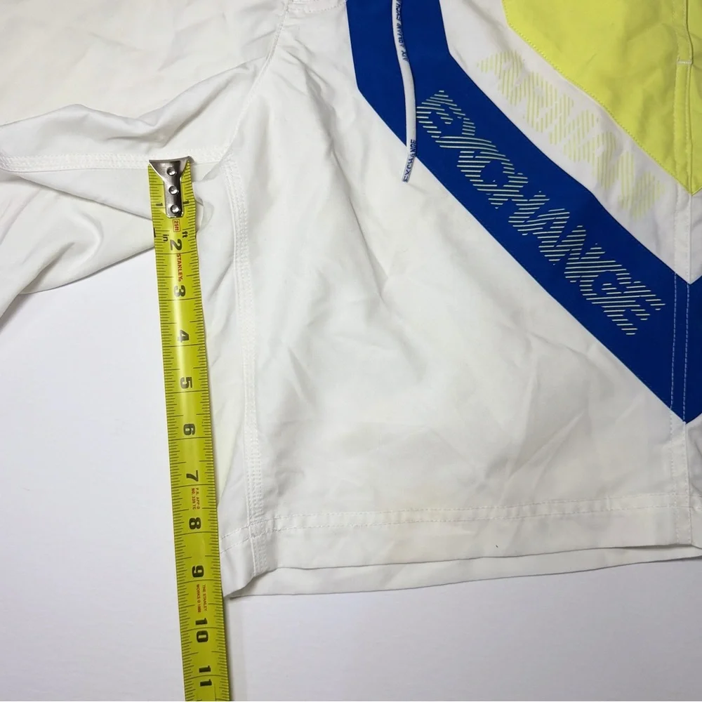Armani Exchange Men's White and Yellow Board Shorts
